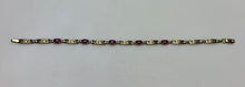 Load image into Gallery viewer, 10K Gold Ruby Love Link 6.75&quot; Bracelet (4.0g)
