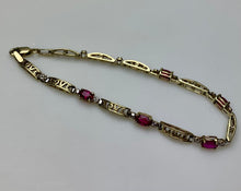 Load image into Gallery viewer, 10K Gold Ruby Love Link 6.75&quot; Bracelet (4.0g)
