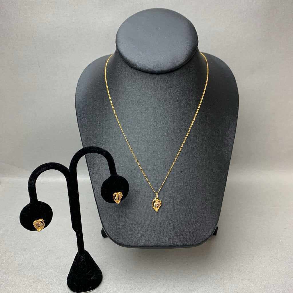 10K Black Hills Gold Pendant on Gold Filled 19