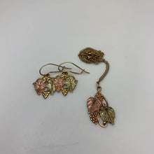 Load image into Gallery viewer, 10K Black Hills Gold Pendant on Gold Filled 19&quot; Chain &amp; Hook Earrings Set (5.6g)
