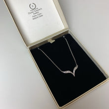 Load image into Gallery viewer, 14K White Gold Diamond V 17&quot; Necklace (2.2g)
