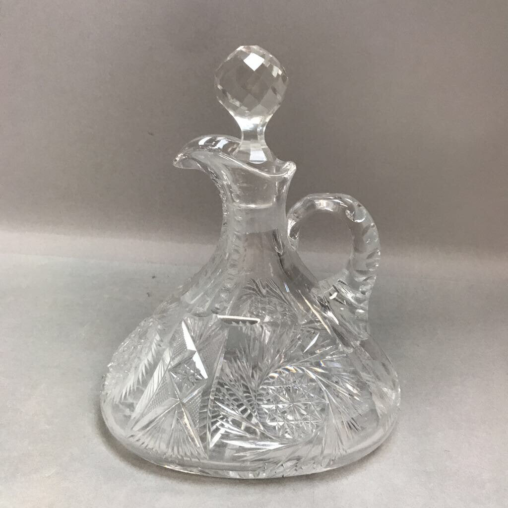 Vintage Glass Pinwheel Decanter with Stopper (7