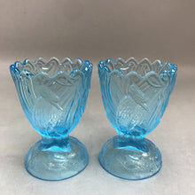Load image into Gallery viewer, Vintage Pair of Blue Bullrush Bird, Fish Toothpick Holders (3.5&quot;)
