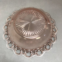 Load image into Gallery viewer, Pink Glass Open Lace Serving Bowl (3x9)
