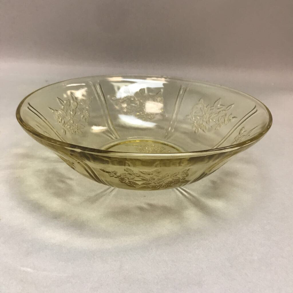 Vintage Amber Depression Glass Sharon Serving Bowl (8.5in)
