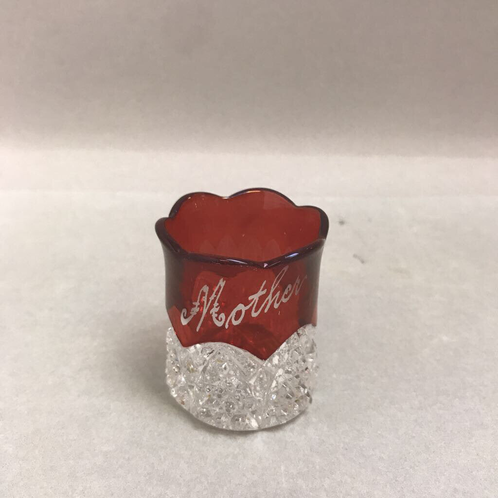 Vintage Ruby Red Flash Shot Glass Souvenir 1938 (2in)
