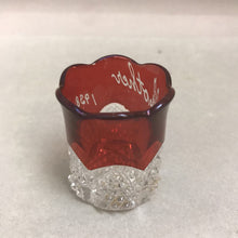Load image into Gallery viewer, Vintage Ruby Red Flash Shot Glass Souvenir 1938 (2in)
