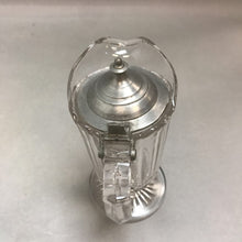 Load image into Gallery viewer, Vintage Glass Pitcher with Pewter Lid (7in)
