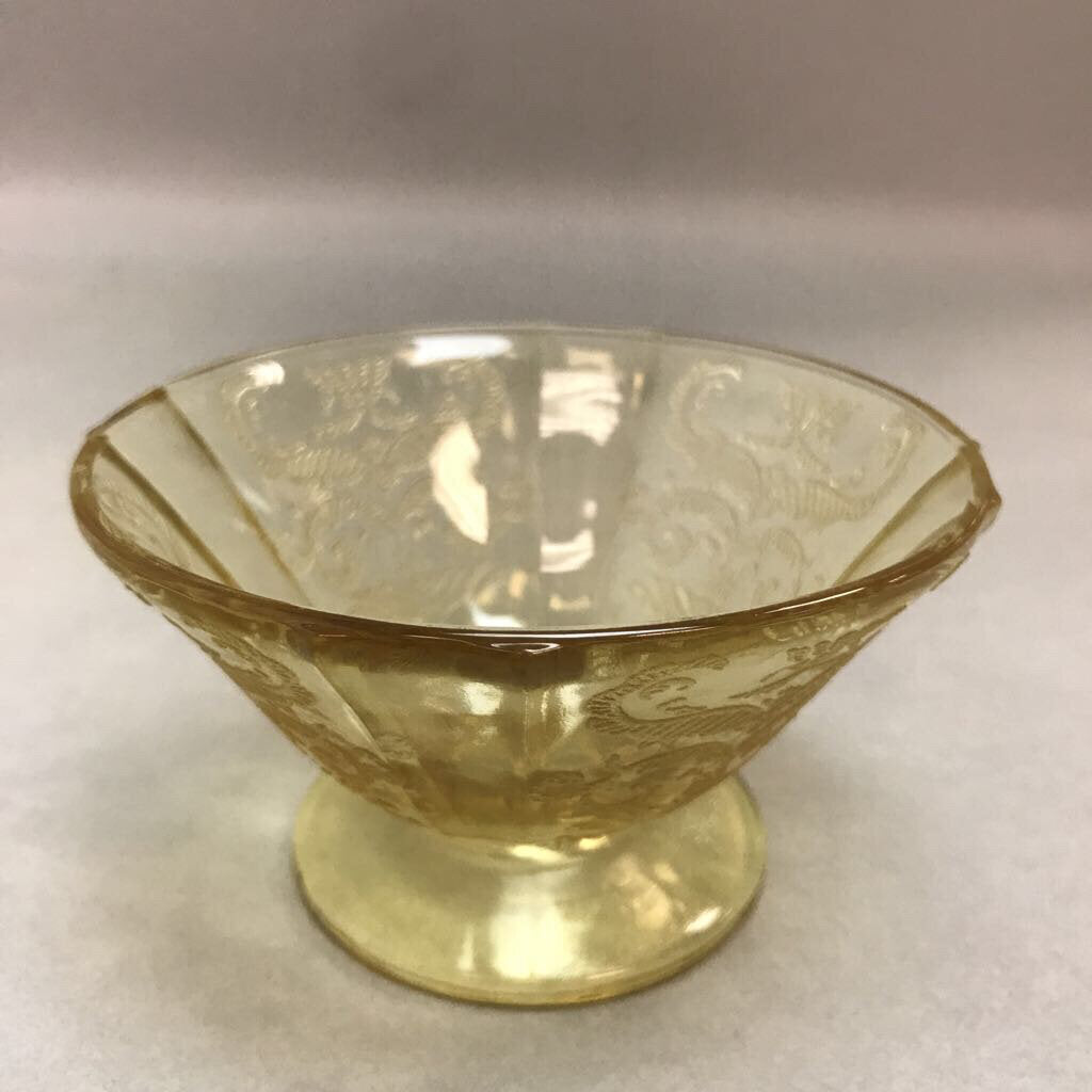 Antique Indiana Federal Madrid Amber Yellow Glass Dessert Cup (2.5inx4in) (12 Available)