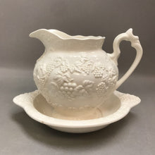 Load image into Gallery viewer, Vintage Fenton Grape Motif Porcelain Pitcher &amp; Basin (6")
