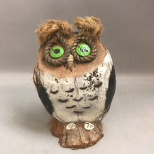 Load image into Gallery viewer, Vintage Carved Coconut Owl Shell Handmade Sculpture (9&quot;)
