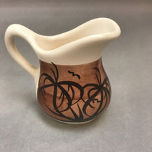 Load image into Gallery viewer, Vintage Hawaiian Pohaku Kiln Pitcher Palm Trees (3&quot;)
