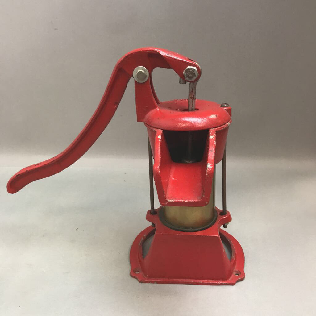 Antique Cast Iron Red Well Water Hand Pump (12