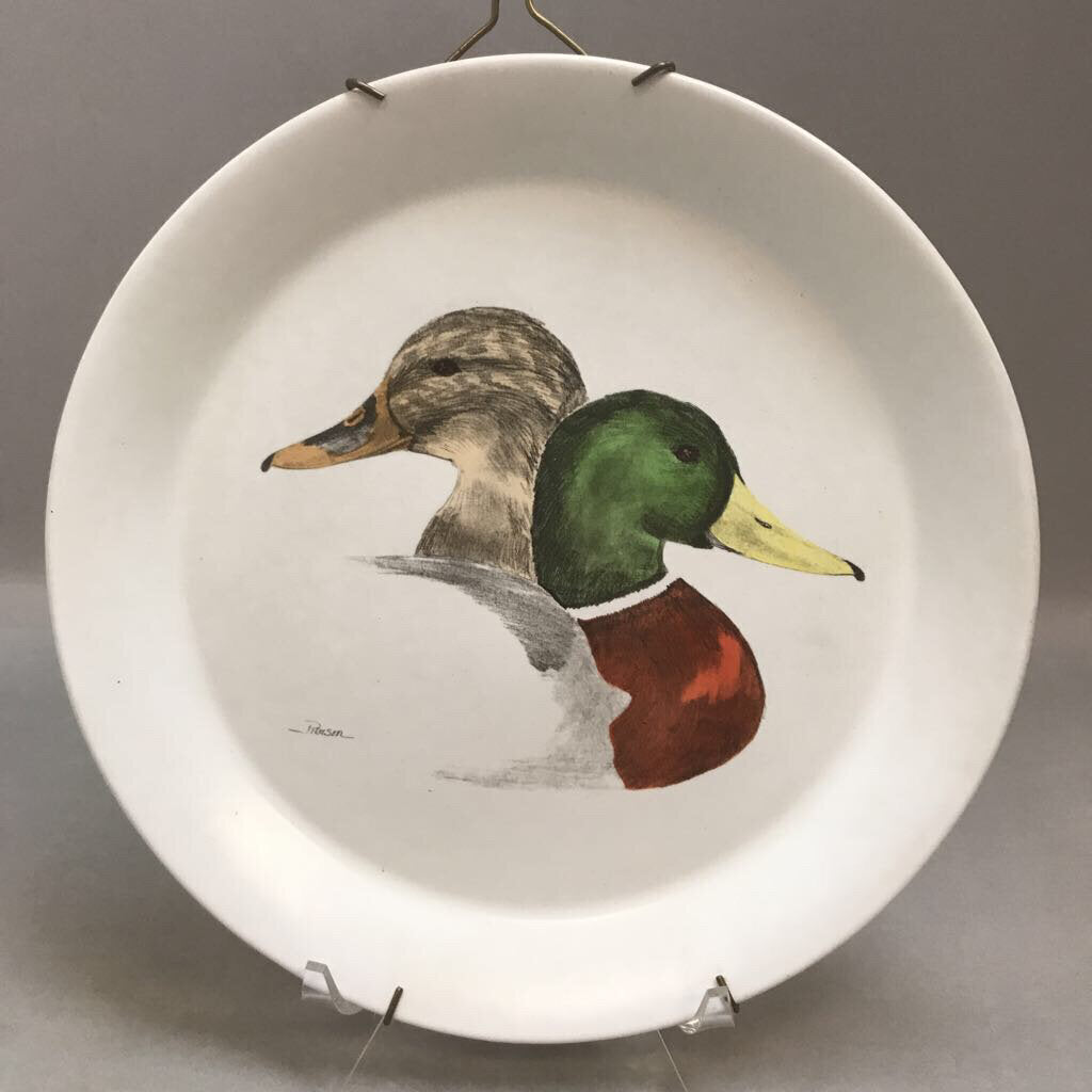 Vintage Bennington Potters Signed Duck Wildlife High Fired Plate (10