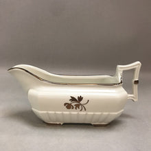 Load image into Gallery viewer, Antique Red-Cliff Ironstone Tea Leaf Luster Band Gravy Boat (3x2x5)
