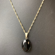 Load image into Gallery viewer, Sterling Onyx Pendant on 18&quot; Chain with Extender
