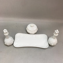 Load image into Gallery viewer, Milk Glass Dresser Set Westmoreland Paneled Grape (Set of 4)
