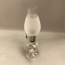 Load image into Gallery viewer, Vintage Clear Glass Oil Lamp with Frosted Chimney (11&quot;)
