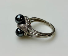 Load image into Gallery viewer, 10K White Gold Gray Pearl Ring sz 6 (3.9g)
