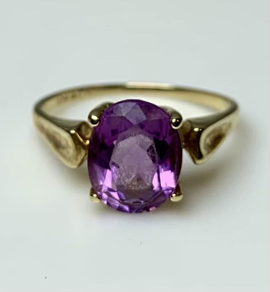 Vintage 10K Gold Amethyst Ring sz 7 (2.8g)