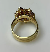 Load image into Gallery viewer, 14K Gold Ruby Diamond Cocktail Ring sz 7 (6.9g)
