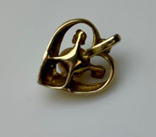 Load image into Gallery viewer, 14K Gold Pearl Ruby 0.5" Heart Pendant As-Is (1.6g)
