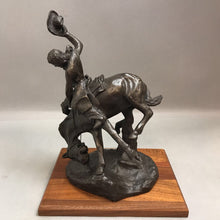 Load image into Gallery viewer, Bronze Sculpture The Bucker and the Buckaroo by Charles Marion Russel (13inx10in)

