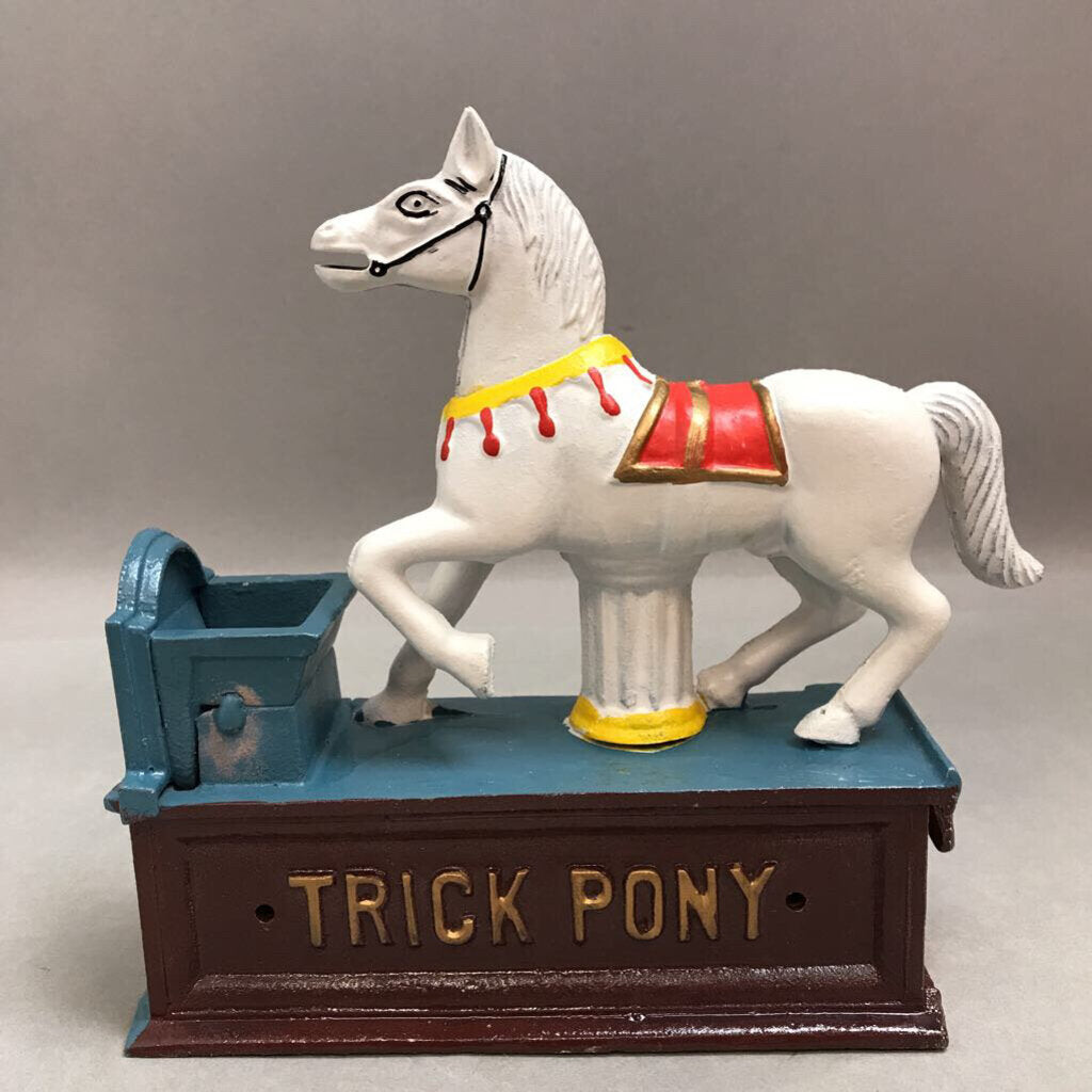 Trick Pony Mechanical Cast Iron Coin Bank (7.5inx6.5in)