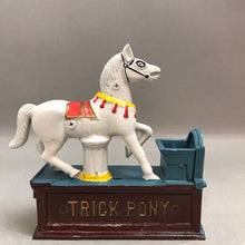 Load image into Gallery viewer, Trick Pony Mechanical Cast Iron Coin Bank (7.5inx6.5in)
