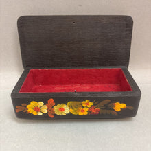 Load image into Gallery viewer, Wooden Jewelry Box Hand Painted Petrykivka Ukrainian Art (7inx2in)
