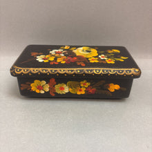 Load image into Gallery viewer, Wooden Jewelry Box Hand Painted Petrykivka Ukrainian Art (7inx2in)
