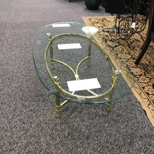 Load image into Gallery viewer, Glass Top Gold Metal Frame Coffee Table (16x29x28)

