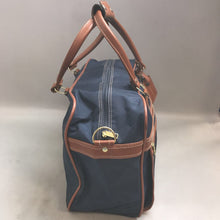 Load image into Gallery viewer, Vintage Jaguar Luggage Suitcase Travel Bag Navy Blue With Leather Trim (12x16x7)
