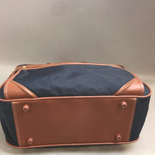 Load image into Gallery viewer, Vintage Jaguar Luggage Suitcase Travel Bag Navy Blue With Leather Trim (12x16x7)

