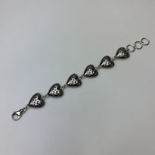Load image into Gallery viewer, Kasi Bali Sterling Filigree Heart Station Bracelet (8.25&quot;)

