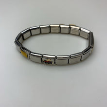 Load image into Gallery viewer, D&#39;Linq Italian Stainless Steel Enamel Stretch Charm Link Bracelet
