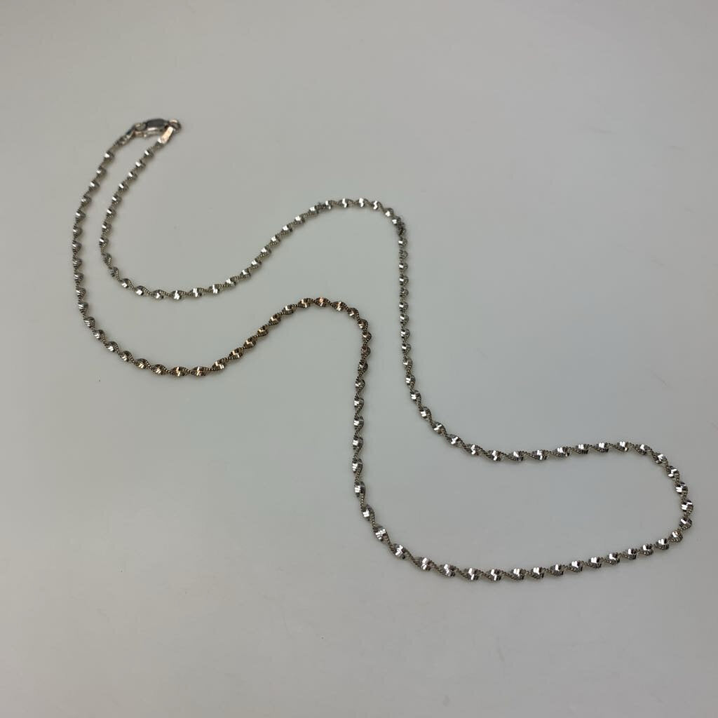 Sterling Diamond Cut Twist Chain Necklace (20