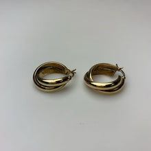 Load image into Gallery viewer, Vintage Gold Plated Sterling Double Hoop Earrings (1")
