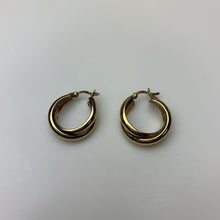 Load image into Gallery viewer, Vintage Gold Plated Sterling Double Hoop Earrings (1")
