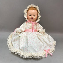 Load image into Gallery viewer, Vintage Composition Baby Doll, Pink Heart Dress (15&quot;)
