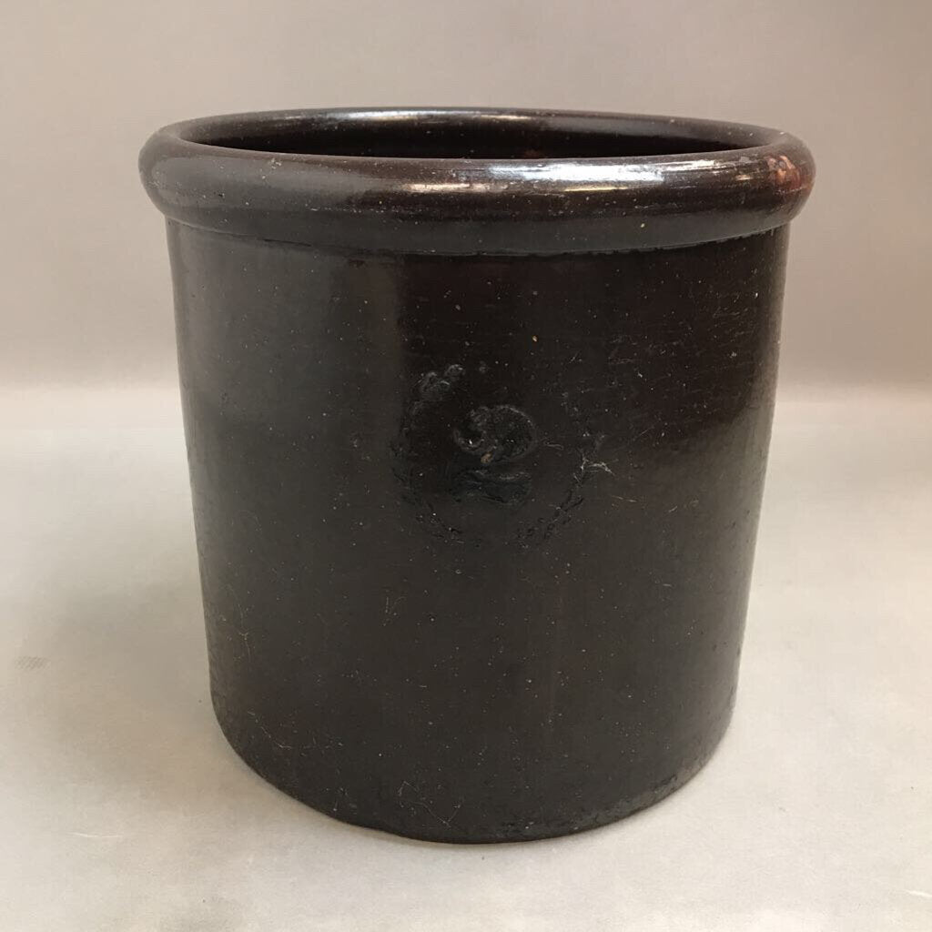 Brown Stoneware Crock (9x9.5x9.5)