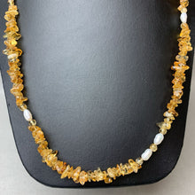 Load image into Gallery viewer, Vintage Deena Alexandra Cottini Citrine Chip Freshwater Pearl Necklace (30&quot;)
