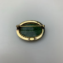 Load image into Gallery viewer, Vintage Danecraft 12K Gold Filled Faceted Jadeite 1.25&quot; Brooch Pin &amp; Screw Back Earrings 0.5&quot; Set
