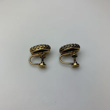 Load image into Gallery viewer, Vintage Danecraft 12K Gold Filled Faceted Jadeite 1.25&quot; Brooch Pin &amp; Screw Back Earrings 0.5&quot; Set
