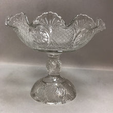 Load image into Gallery viewer, Vintage Sunk Daisy Clear Glass Pedestal Compote (8x9)
