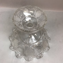 Load image into Gallery viewer, Vintage Sunk Daisy Clear Glass Pedestal Compote (8x9)
