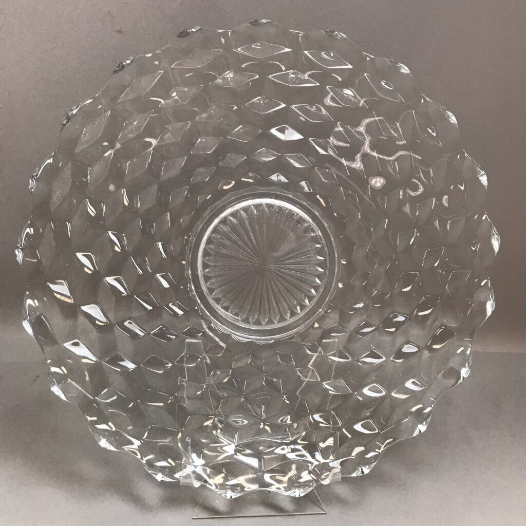 American Fostoria Cubed Round Glass Platter (14
