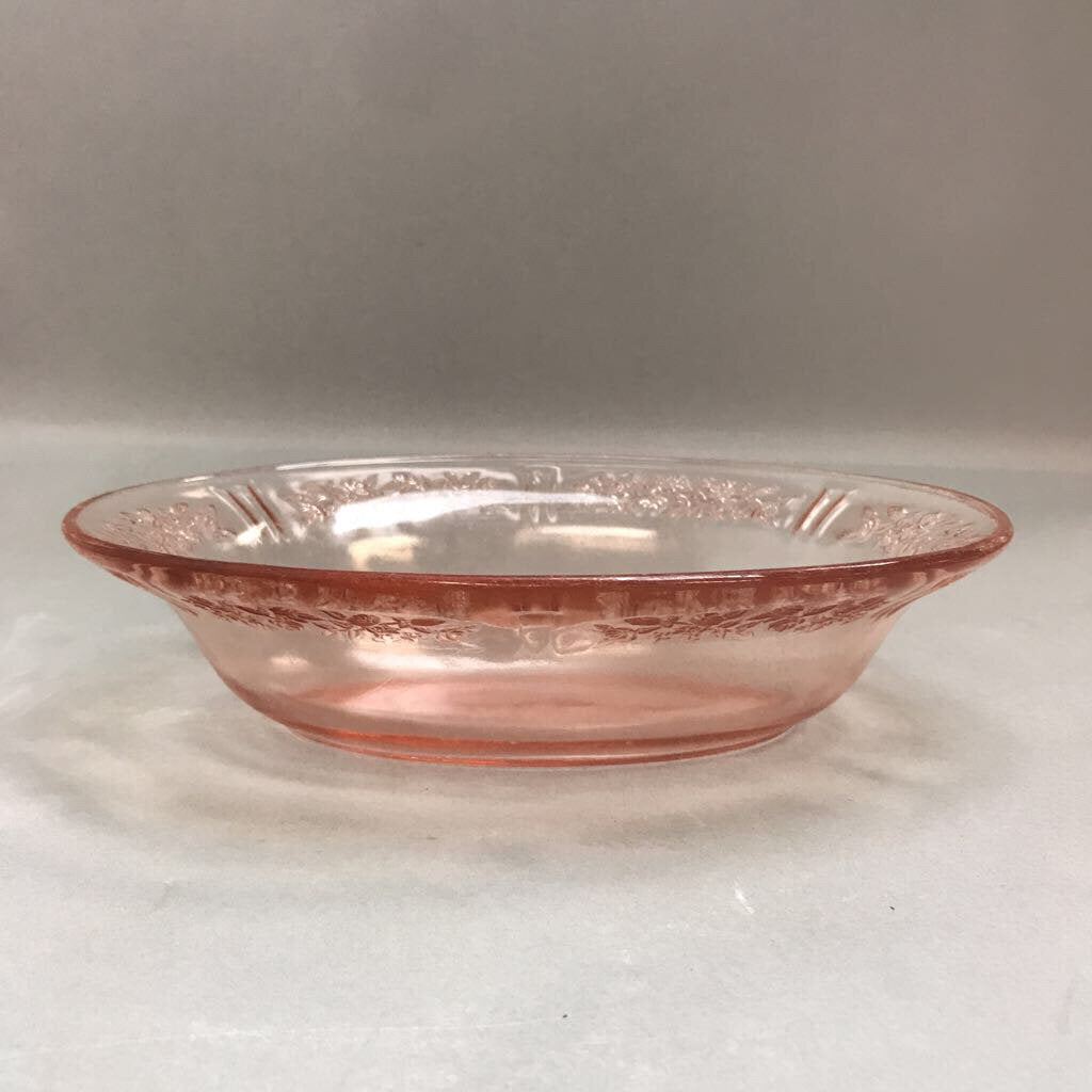 Pink Depression Glass Oval Bowl (2x9x7)