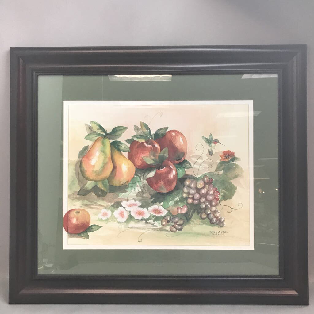 Framed Still Life Signed Kyung Park Print (28x29)