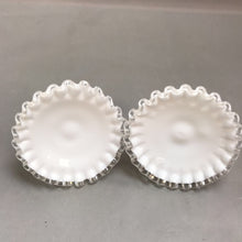 Load image into Gallery viewer, Fenton Milk Glass Silver Crest Single Lite Candlesticks (3.5&quot;)
